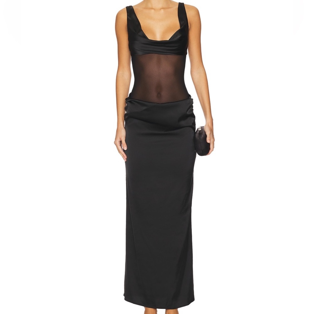 superdown Black Sheer Maxi Dress